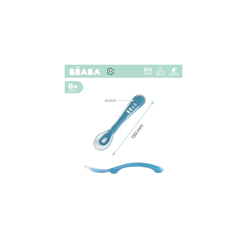 WYPRZEDAŻ Łyżeczka silikonowa blue 8m+ - Beaba