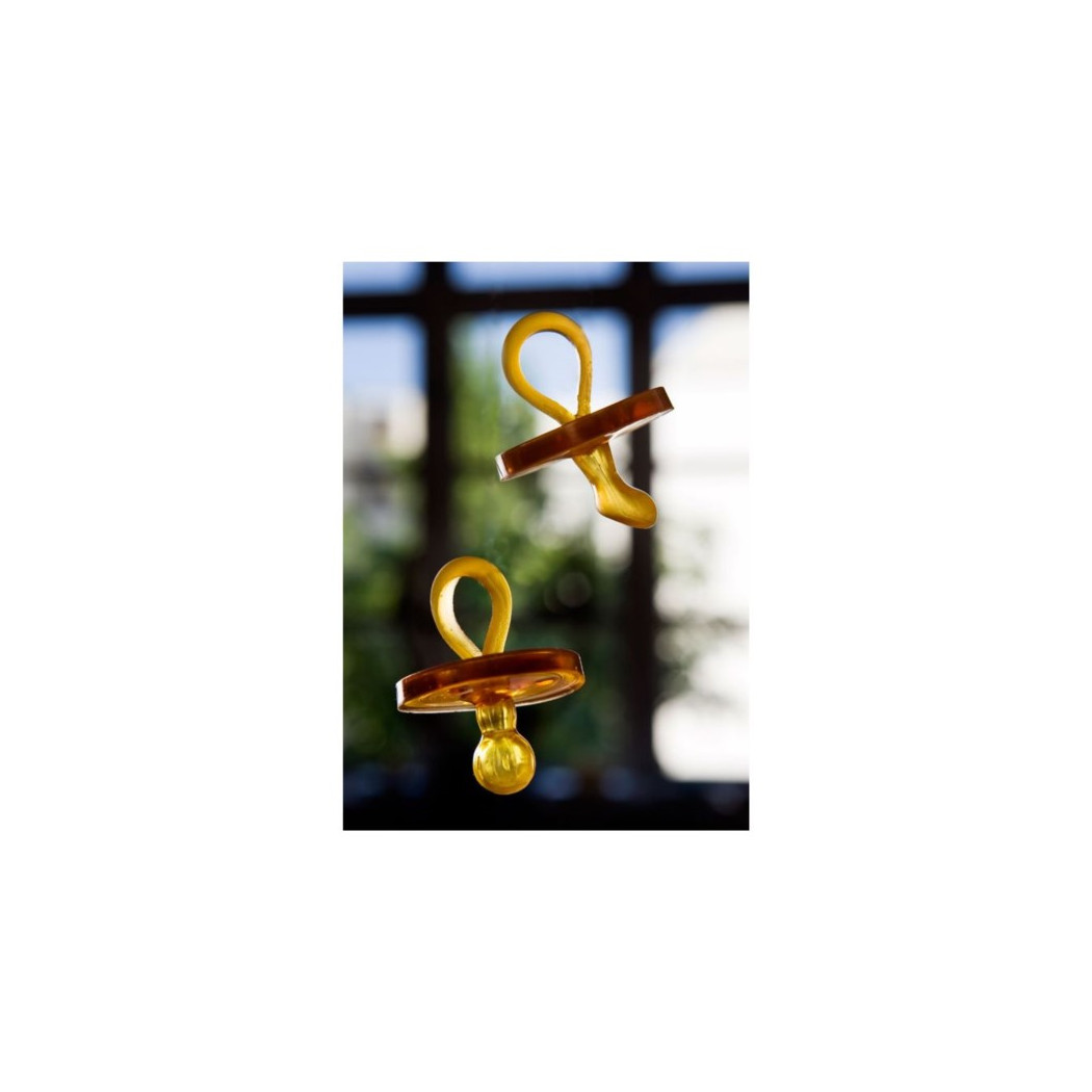 WYPRZEDAŻ Smoczek okrągły motyl M (6-12m) z kauczuku naturalnego - Natursutten