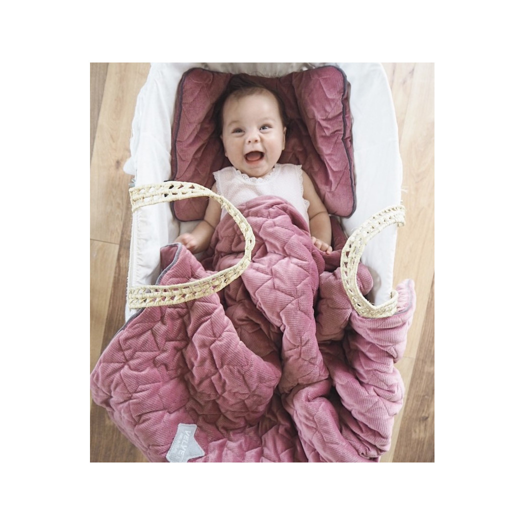 WYPRZEDAŻ Set Blanket & Mid Pillow - Florida Pink - La Millou - Velvet Collection