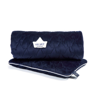 Set Blanket & Mid Pillow - Royal Navy - La Millou - Velvet Collection