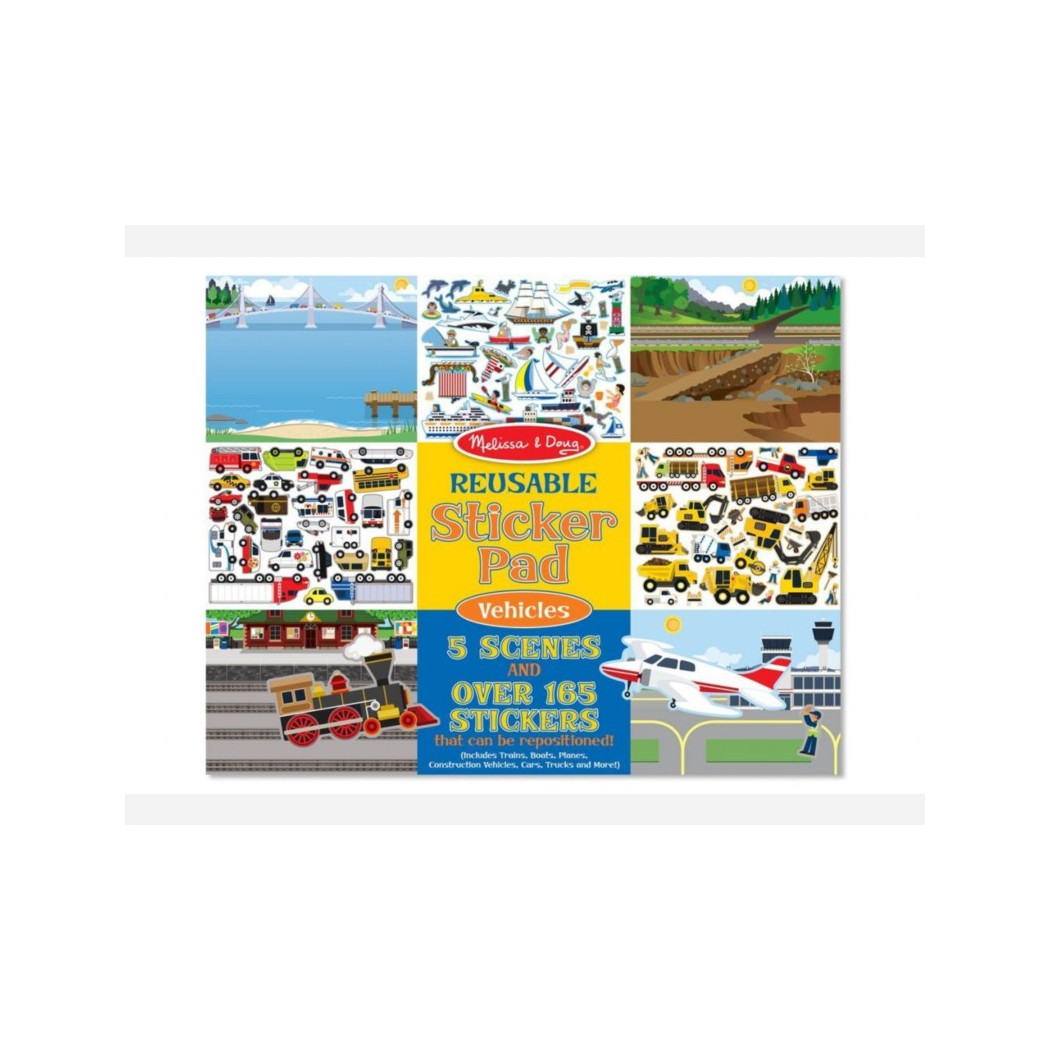 Pojazdy - Wyklejanka wielokrotnego użytku - Naklejki - Melissa & Doug