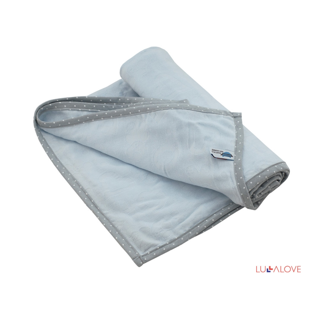 SupeRRO junior blue - otulacz / kocyk bambusowy 110x110cm - LullaLove