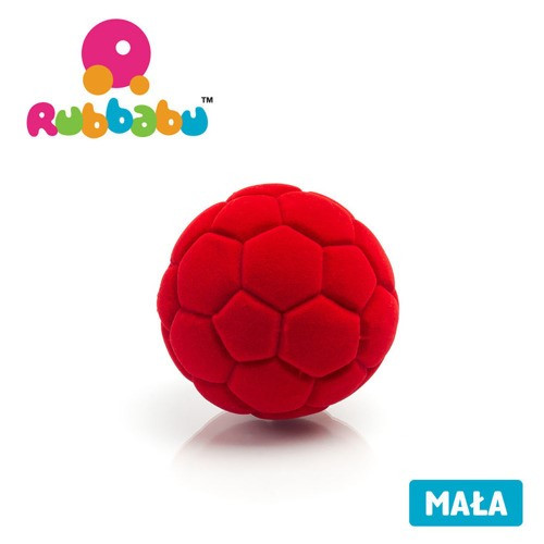 Mała sensoryczna piłka futbolowa - czerwona - Rubbabu