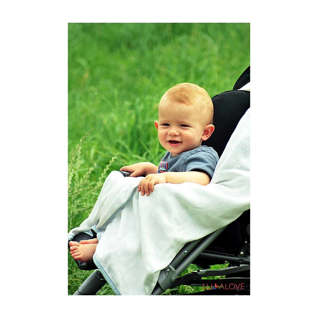 SupeRRO junior blue - otulacz / kocyk bambusowy 110x110cm - LullaLove