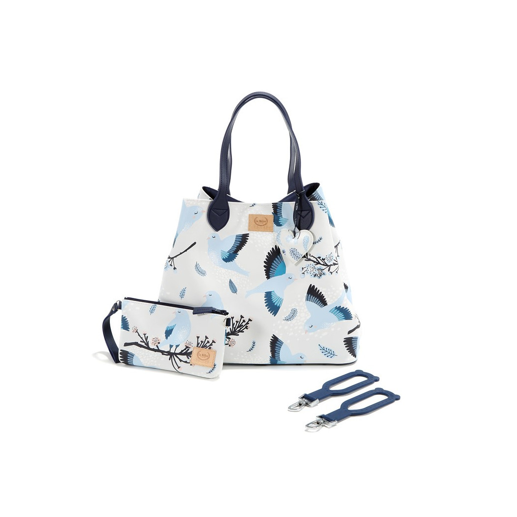 Torba Medium z Saszetką - Blue Birds - Premium - By Katarzyna Zielińska - La Millou Feeria