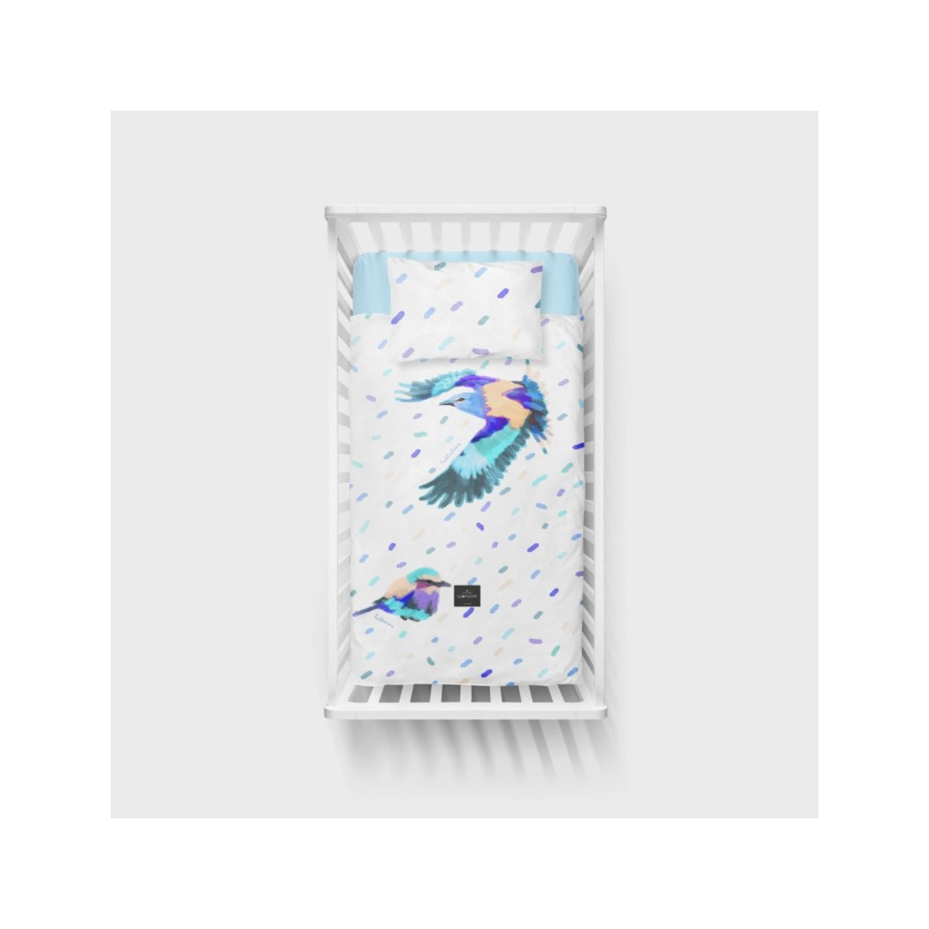 Bawełniana pościel - Ptaki Kraska - 135x100 cm - LullaLove
