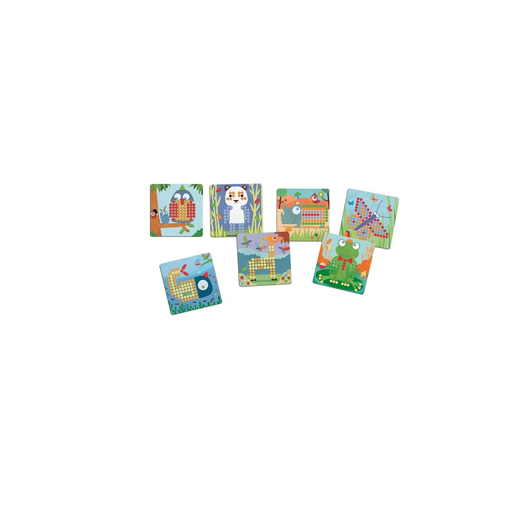 Rigolo Mozaika - Kolorowe Obrazki - Kolorowe Pinezki - Djeco