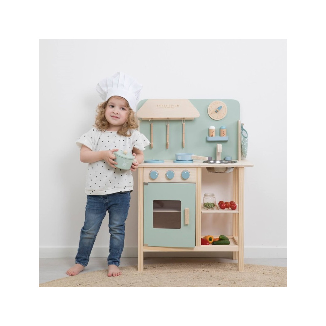 Miętowa Kuchnia Drewniana - Little Dutch - z akcesoriami