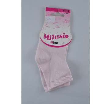 Skarpetki bawełniane gładkie - różowe - 5-6 cm - 0-3 miesięcy - Milusie