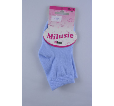 Skarpetki bawełniane gładkie - niebieskie - 9-10 cm - 6-12 miesięcy - Milusie