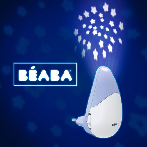 Lampka nocna LED z projektorem gwiazd i czujnikiem płaczu i ruchu Pixie Star Mineral - Beaba