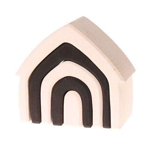 WYPRZEDAŻ ! Czarno-biały domek, kolekcja naturalna 1+ Grimm's Grimms - Zabawka drewniana - Montessori