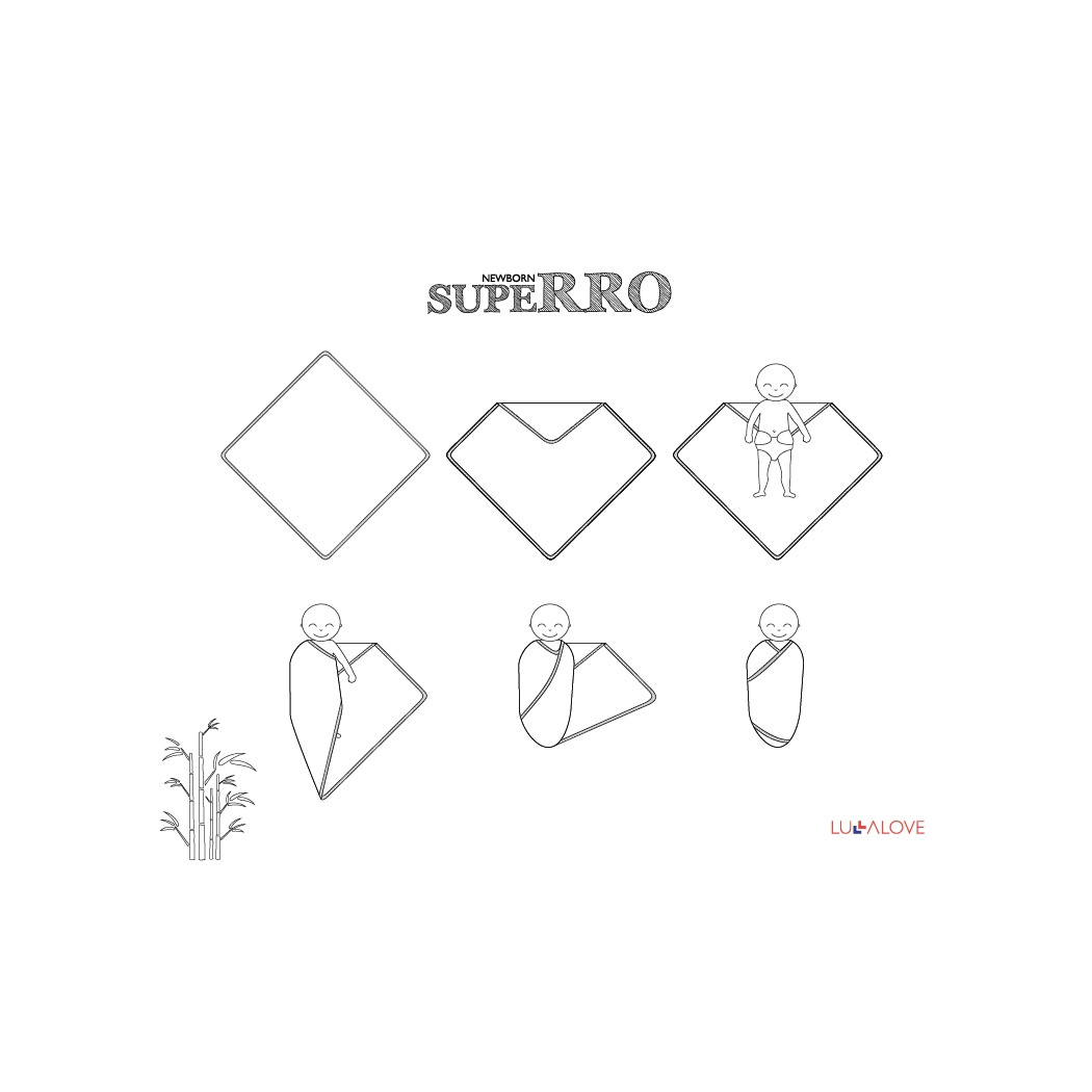 SupeRRO newborn ecru - beżowy kocyk/otulacz bambusowy 70x70 - LullaLove