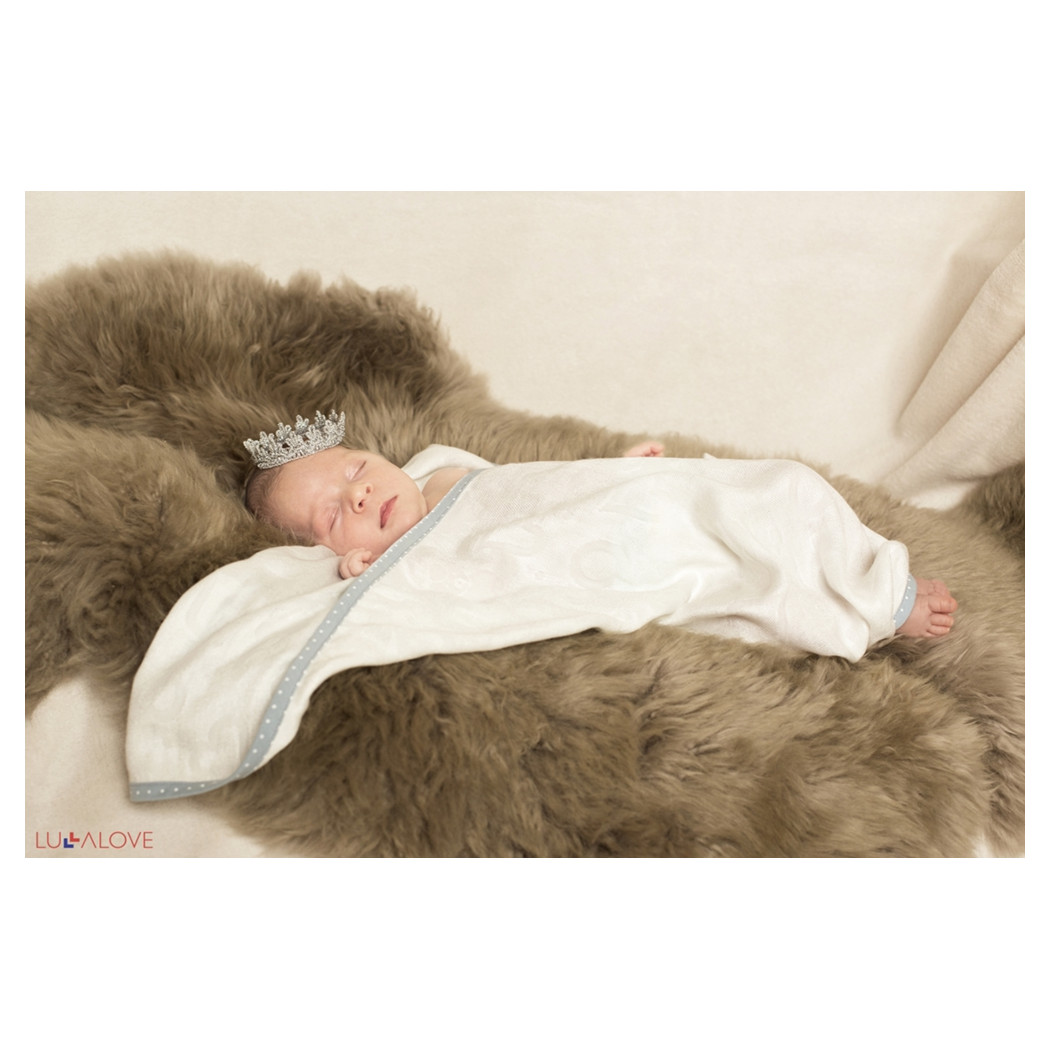 SupeRRO newborn ecru - beżowy kocyk/otulacz bambusowy 70x70 - LullaLove