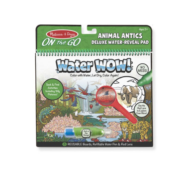 Wybryki Zwierząt - Malowanie wodą - Water Wow! Deluxe - znikające kolory z lupą - kolorowanka wodna Animal Antics - Melissa & Do