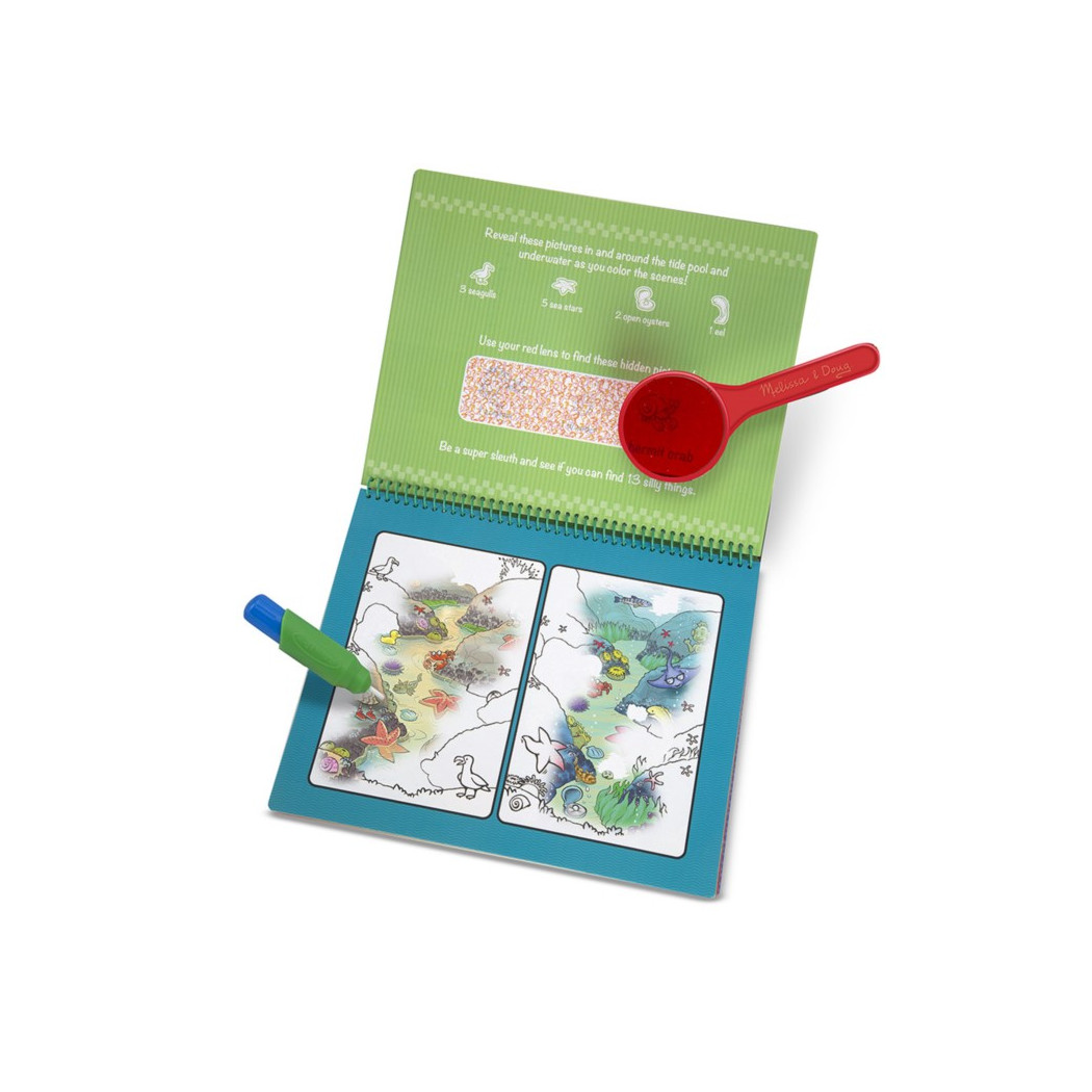 Wybryki Zwierząt - Malowanie wodą - Water Wow! Deluxe - znikające kolory z lupą - kolorowanka wodna Animal Antics - Melissa & Do