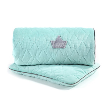 Set Blanket & Mid Pillow - Audrey Mint & Grey - La Millou - Velvet Collection