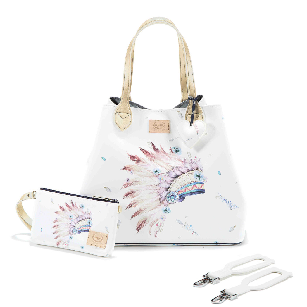 Torba Medium z Saszetką - Navaho Quartz Bright - Premium - By Katarzyna Zielińska - La Millou Feeria