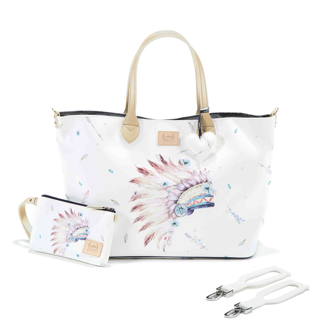 Torba Medium z Saszetką - Navaho Quartz Bright - Premium - By Katarzyna Zielińska - La Millou Feeria