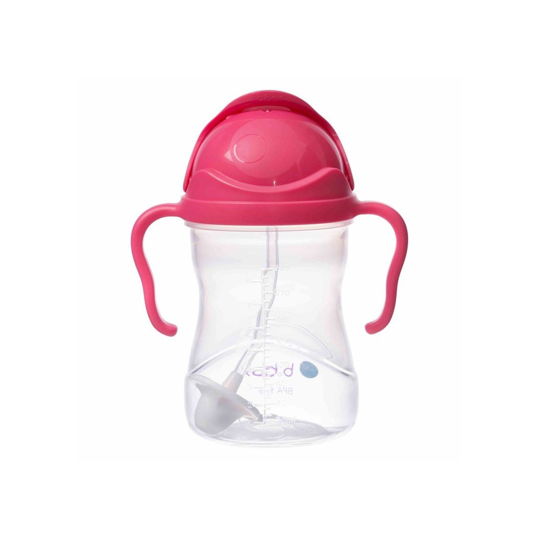 Malinowy Innowacyjny Bidon ze Słomką Niekapek 240 ml- B.BOX