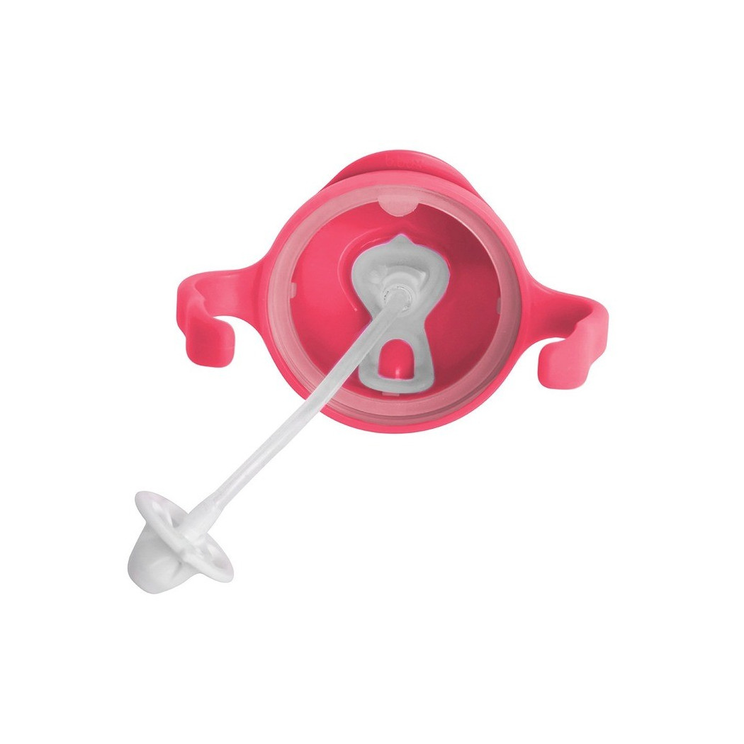 Malinowy Innowacyjny Bidon ze Słomką Niekapek 240 ml- B.BOX