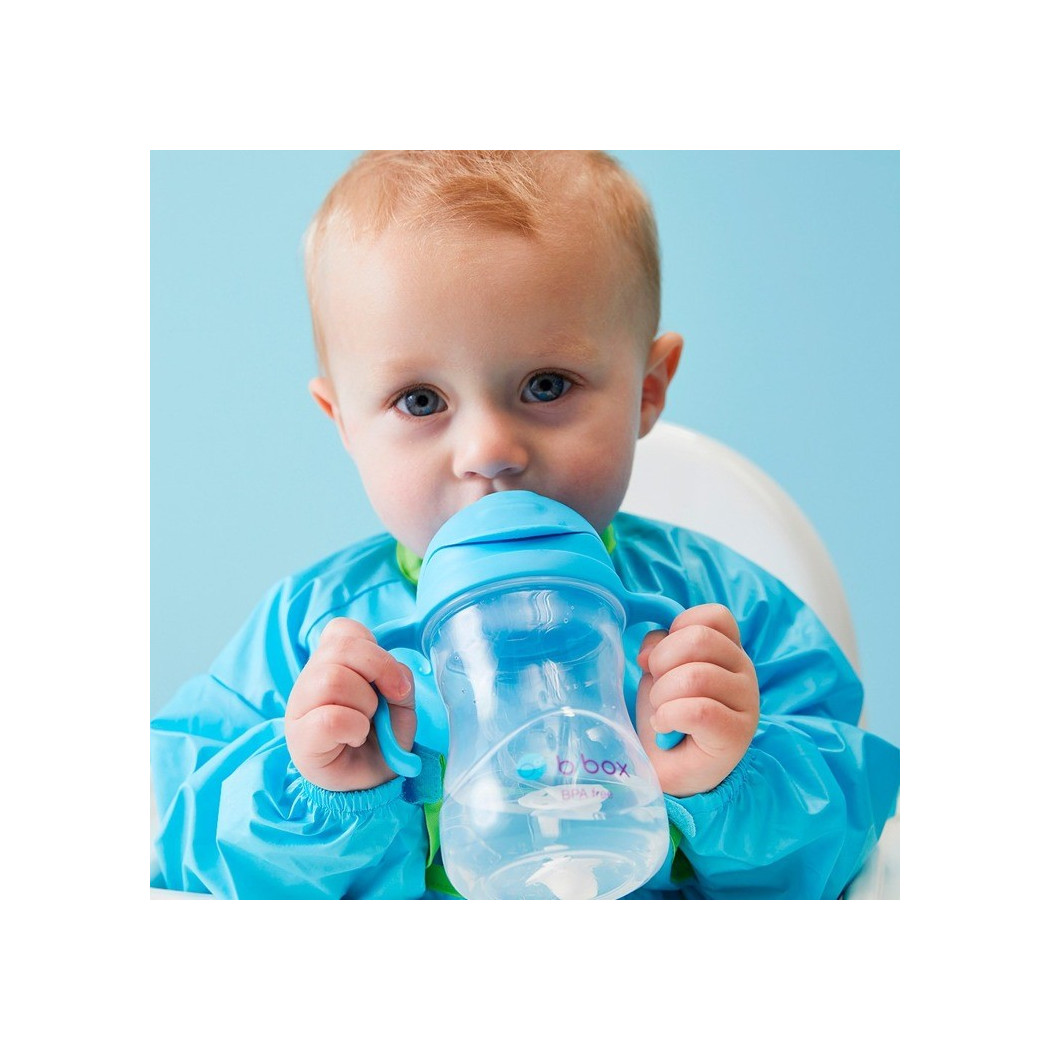 Malinowy Innowacyjny Bidon ze Słomką Niekapek 240 ml- B.BOX