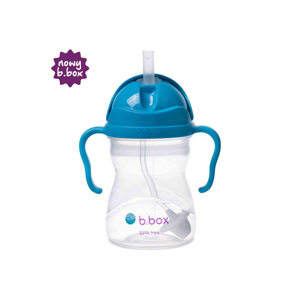 Kobaltowy Innowacyjny Bidon ze Słomką Niekapek 240 ml- B.BOX