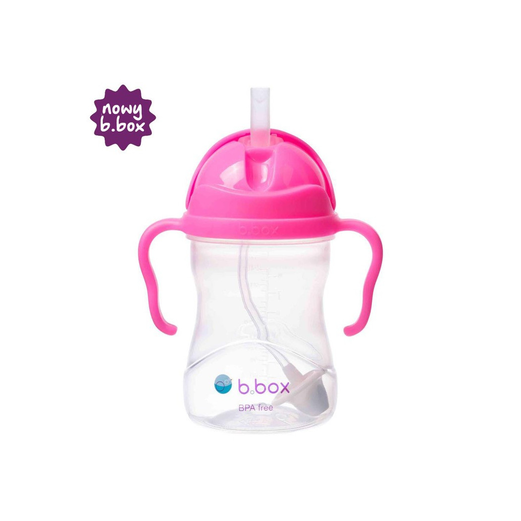 Różowy Innowacyjny Bidon ze Słomką Niekapek 240 ml- B.BOX