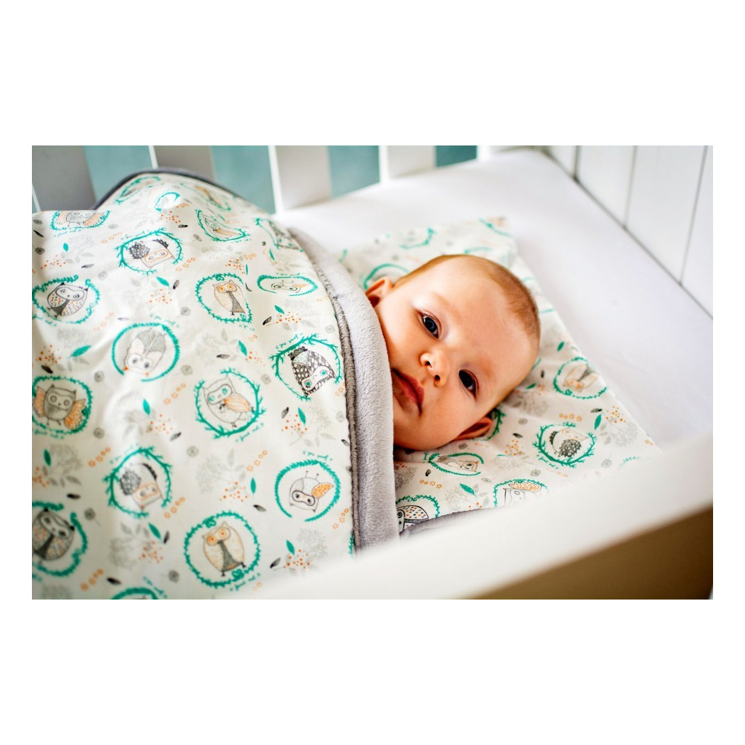 Ocieplany kocyk dla Maluszka (wzór: sowy)