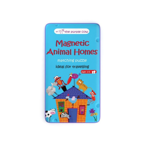 Puzzle Zwierzęta i ich domy - Podróżna gra magnetyczna The Purple Cow