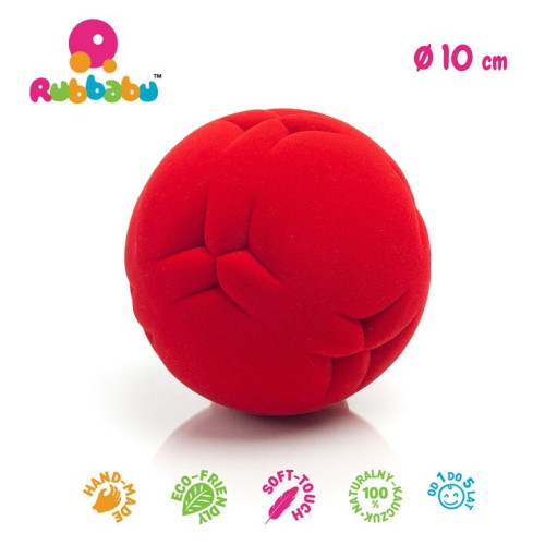 Sensoryczna piłka wycinanki - czerwona - Rubbabu