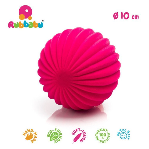 Sensoryczna piłka paski - różowa - Rubbabu