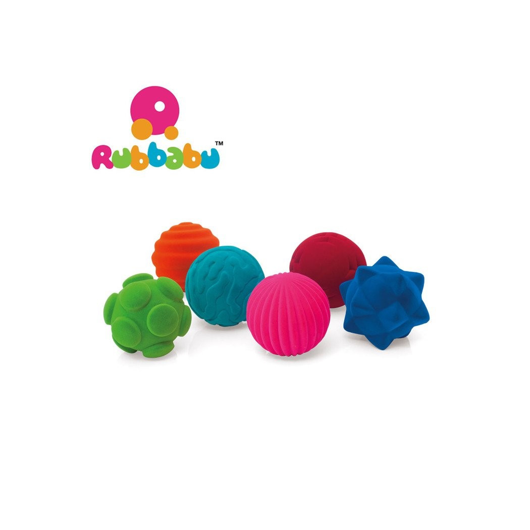 Sensoryczna piłka paski - różowa - Rubbabu