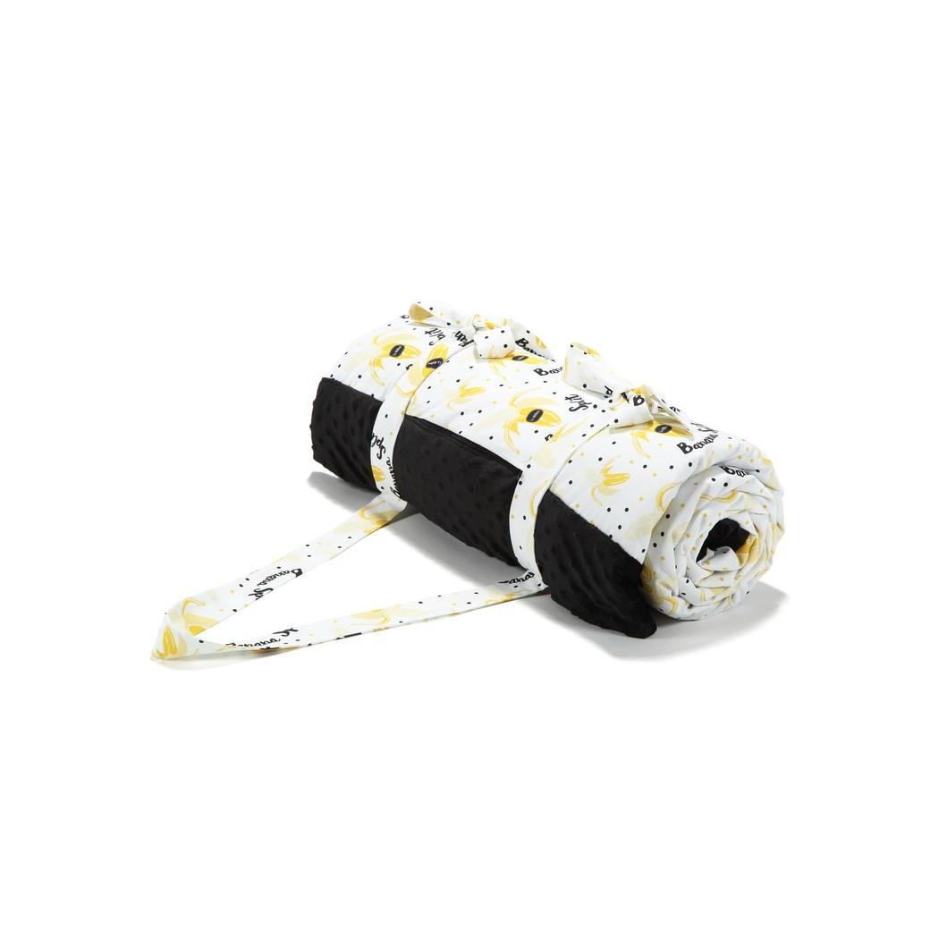 Banana Split Bright & Black - Koc Piknikowy Picnic Z Kieszonką/Mata Do Zabawy XL - La Millou