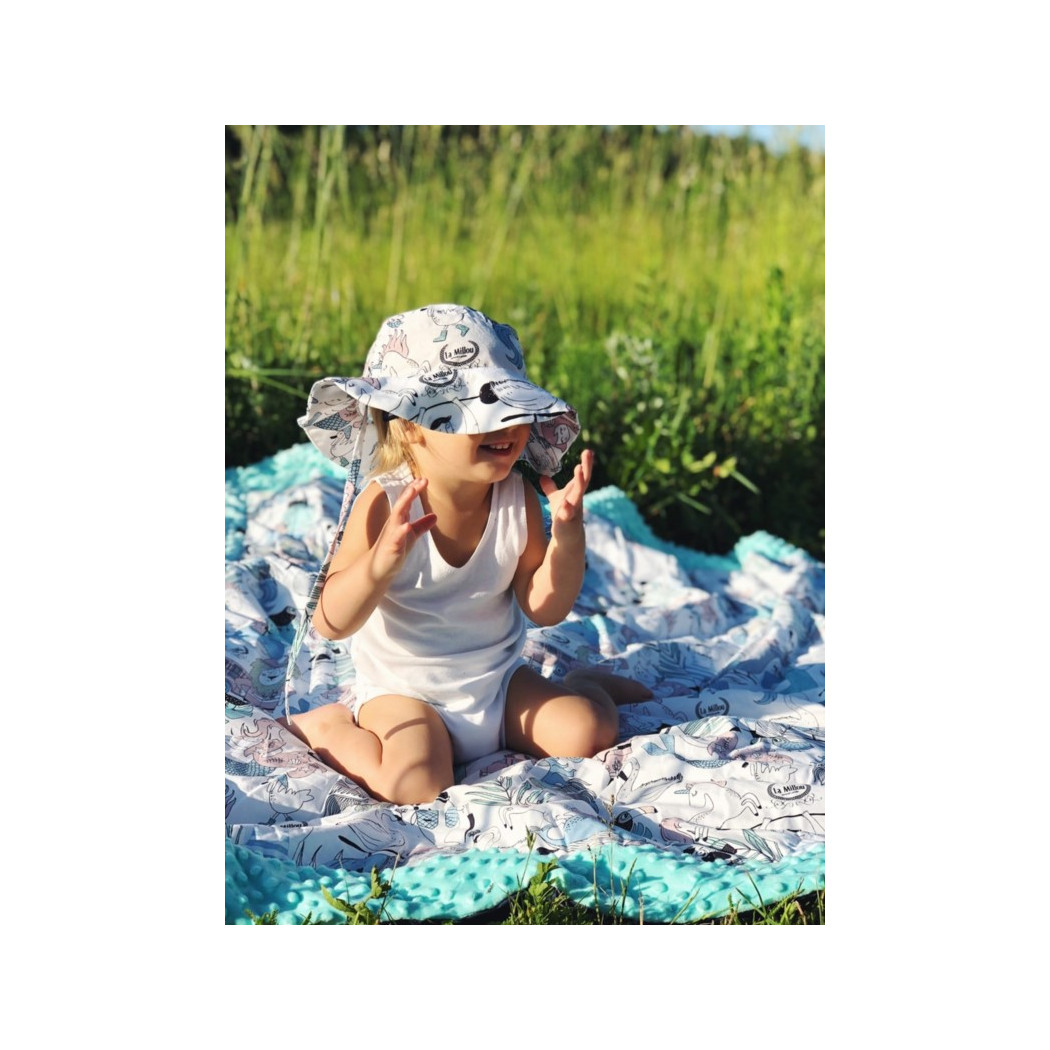 Banana Split Bright & Black - Koc Piknikowy Picnic Z Kieszonką/Mata Do Zabawy XL - La Millou