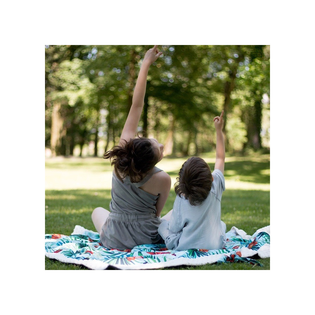 Evergreen Tiger & Ecru - Koc Piknikowy Picnic Z Kieszonką/Mata Do Zabawy XL - La Millou