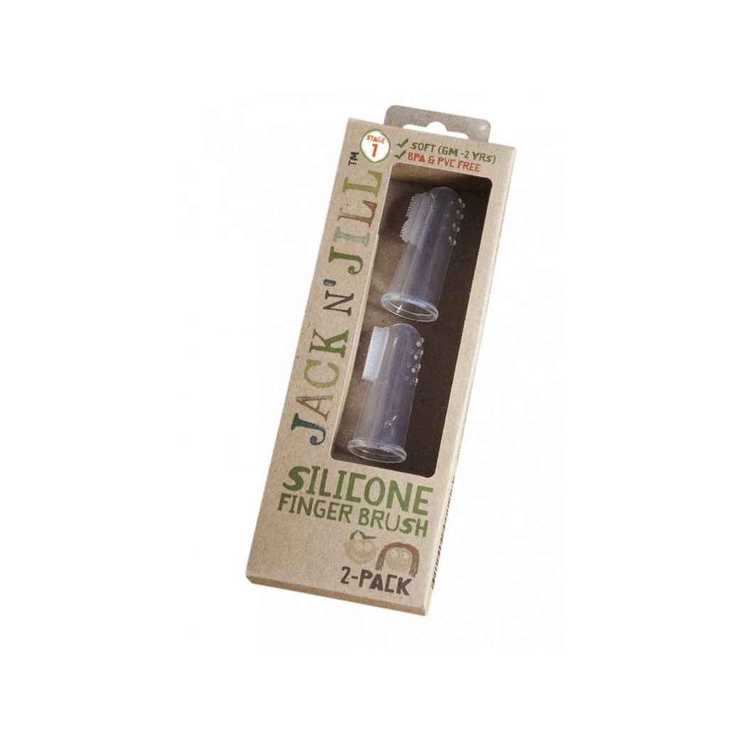 JACK N'JILL - Szczoteczka Silikonowa na Palec do Czyszczenia Ząbków 6-12 m-ce, 2-PACK