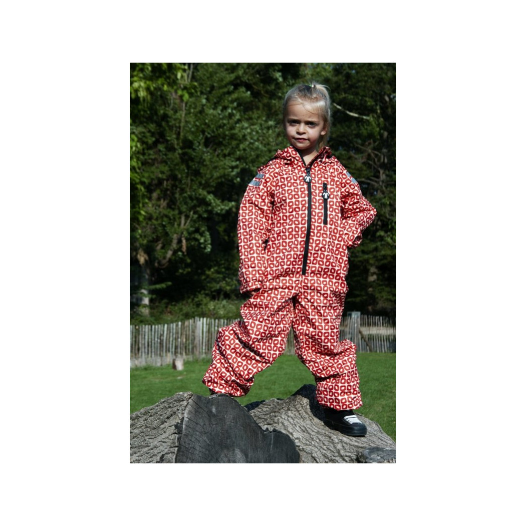 Wyprzedaż Rainsuit Funky Red 80-86 (9-12 mcy) - Ducksday - Kombinezon Przeciwdeszczowy Całoroczny