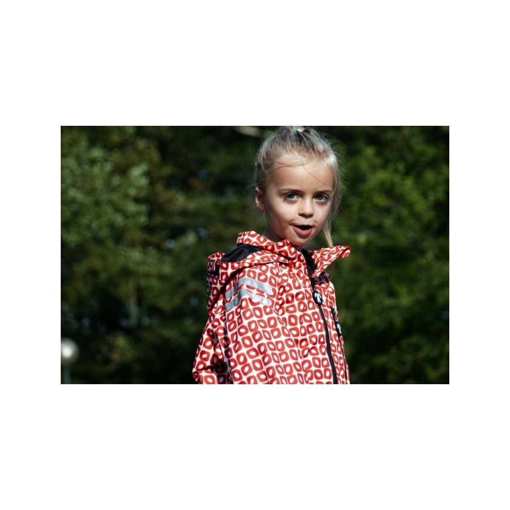 Wyprzedaż Rainsuit Funky Red 80-86 (9-12 mcy) - Ducksday - Kombinezon Przeciwdeszczowy Całoroczny