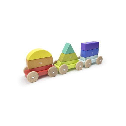 Magnetyczny Pociąg - Baby and  Toddler - Rainbow - Drewniane Klocki Magnetyczne - Tegu