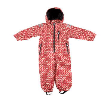 Wyprzedaż Rainsuit Funky Red 80-86 (9-12 mcy) - Ducksday - Kombinezon Przeciwdeszczowy Całoroczny