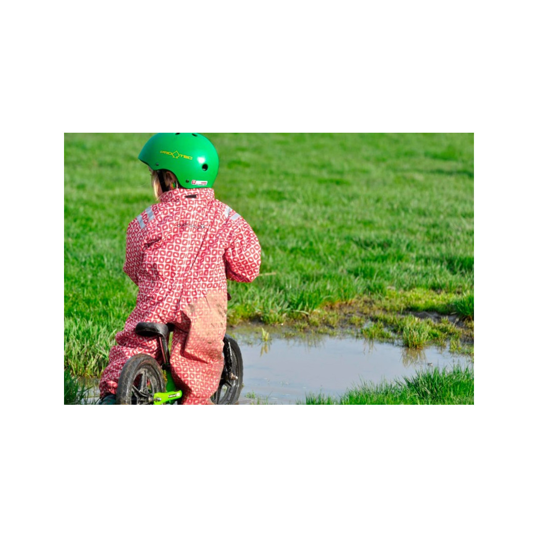 Wyprzedaż Rainsuit Funky Red 80-86 (9-12 mcy) - Ducksday - Kombinezon Przeciwdeszczowy Całoroczny