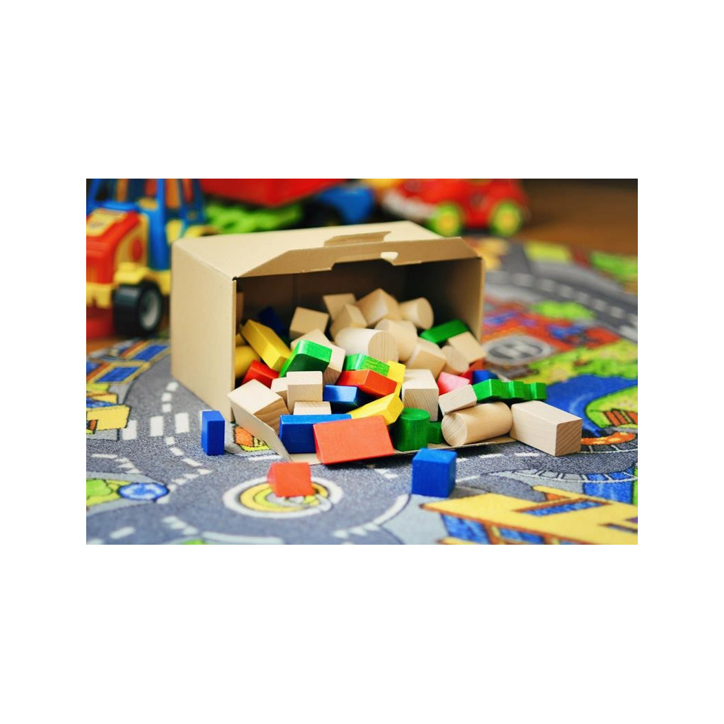 KLOCKI drewniane kolorowe 100 SZT LUPO MONTESSORI