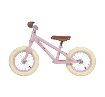 Rowerek biegowy - Różowy - pompowane koła 12 cali - Little Dutch