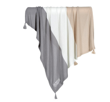 Kocyk Dzianinowy Waffle - Toffee - Bamboo Tender Blanket - 85x85cm - La Millou