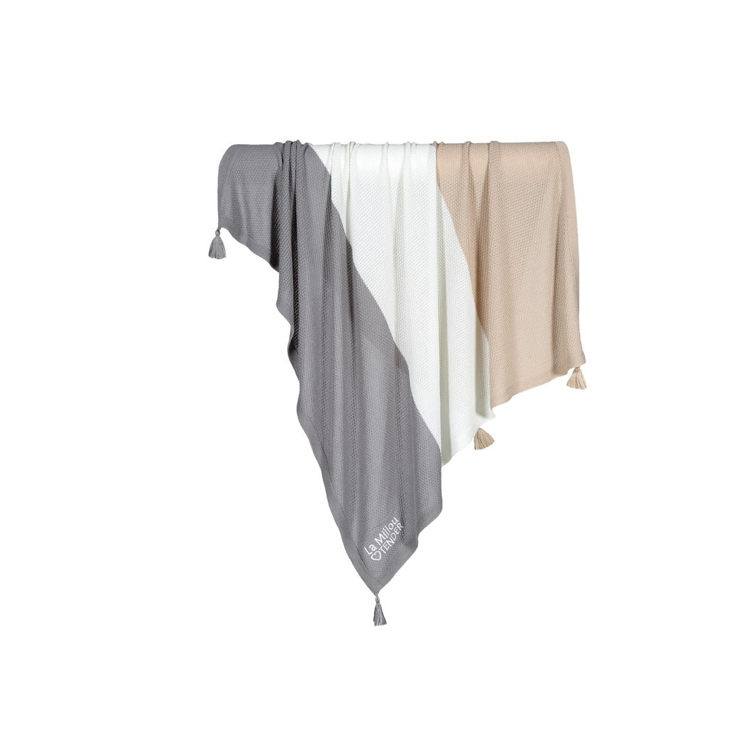 Kocyk Dzianinowy Waffle - Toffee - Bamboo Tender Blanket - 85x85cm - La Millou