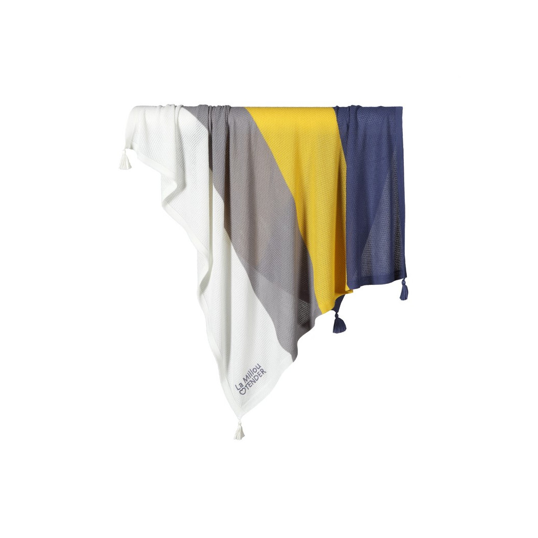 Kocyk Dzianinowy Waffle - Rainbow Blast - Bamboo Tender Blanket - 85x85cm - La Millou