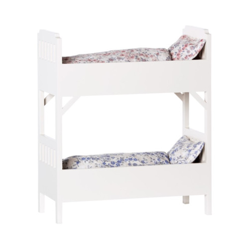 Białe Drewniane Łóżko Piętrowe Dla Maskotek - Bunk Bed White - Akcesoria dla Lalek - Maileg