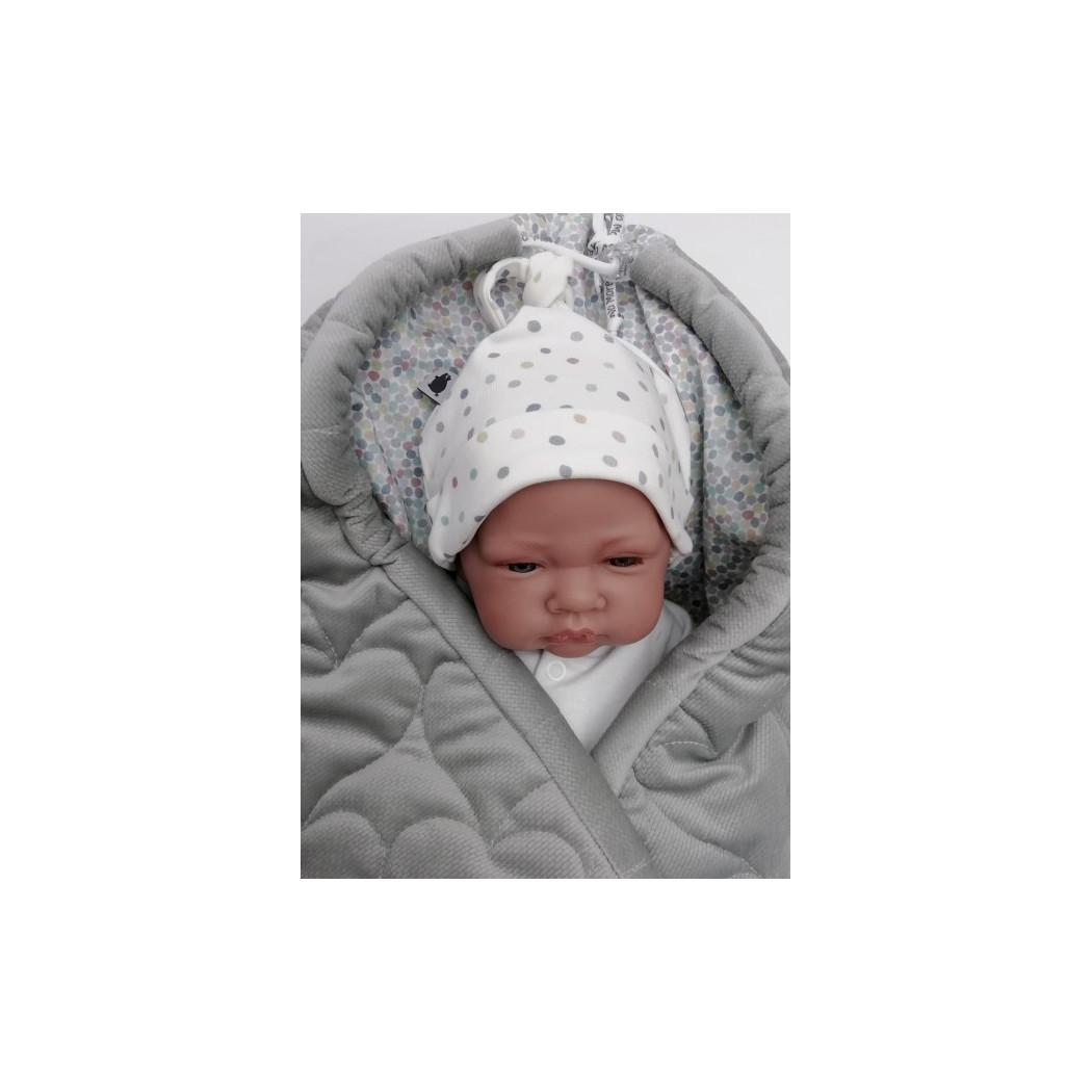 Otulacz do Fotelika - Szary& Dots- 100cm x 90cm - Pink No More