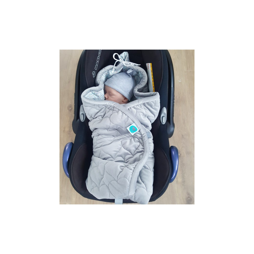 Otulacz do Fotelika - Szary& Dots- 100cm x 90cm - Pink No More